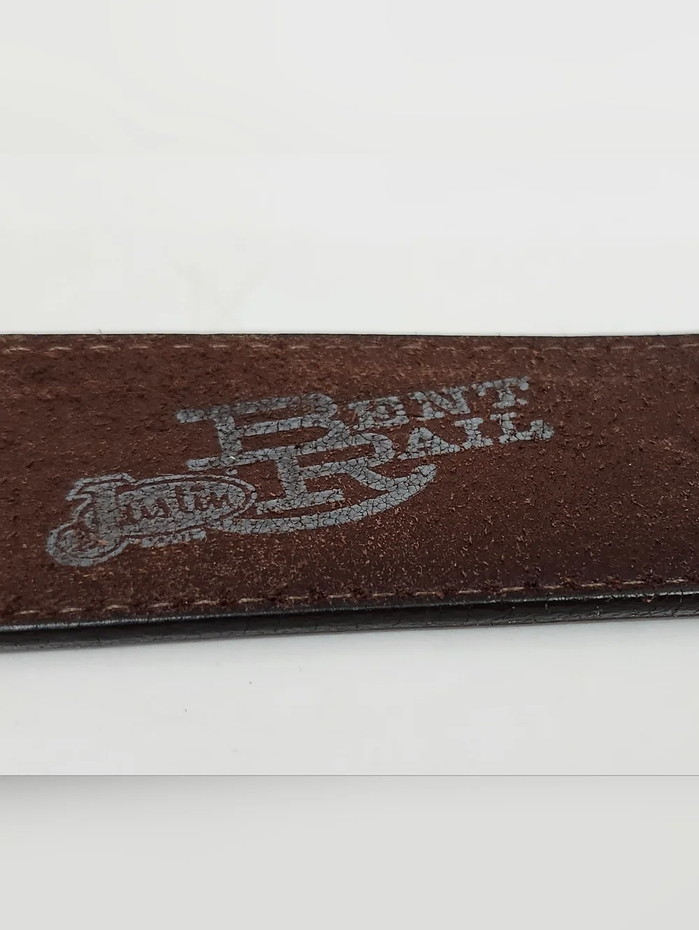 Justin Boots Bent Rail Leather Bomber Belt Brown Men's 38 1.5